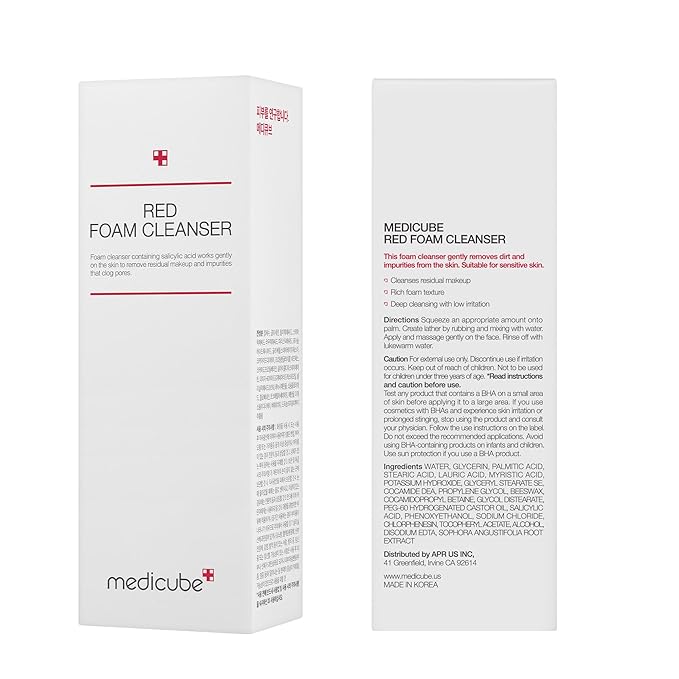 medicube Red Foam Cleanser - Deeply cleanses, remove impurities, control sebum, | Korean Skincare