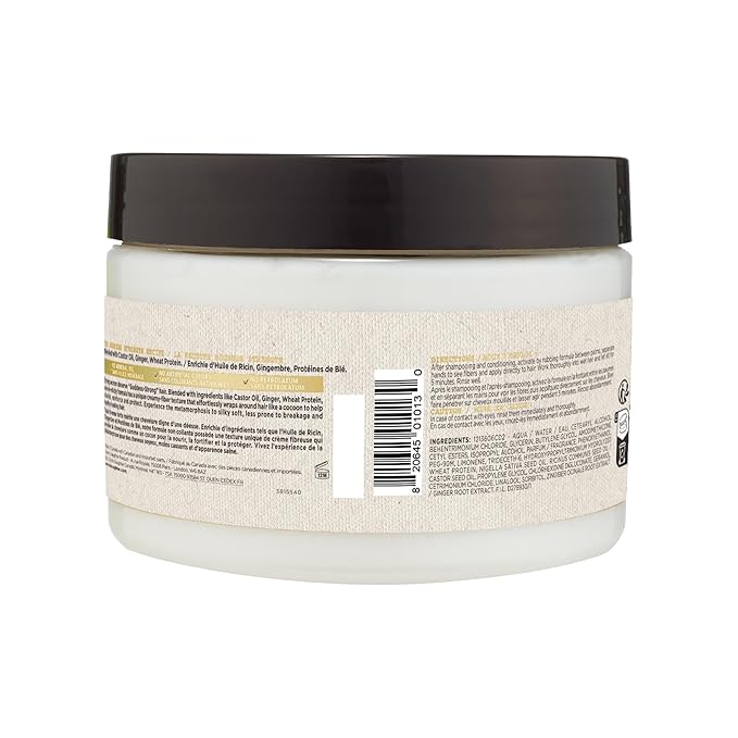 Carol's Daughter Goddess Strength Repairing Cocoon Hydrating Hair Mask for Waves, Coils and Curls, Hair Treatment With Castor Oil, 12 Oz