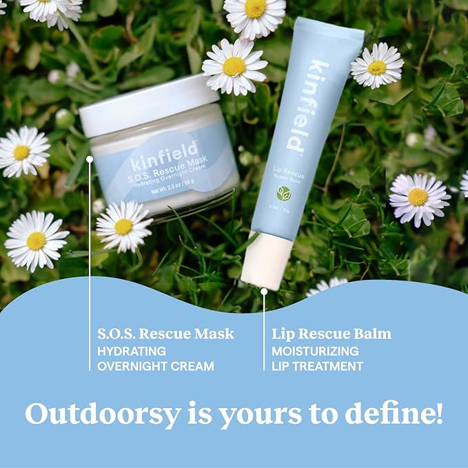 Kinfield Lip Rescue - Minty Tube Lip Balm - Moisturizing Lip Treatment for Dry, Chapped Lips - Untinted - Beeswax and Cruelty-Free Skincare - 0.5 oz / 15 g