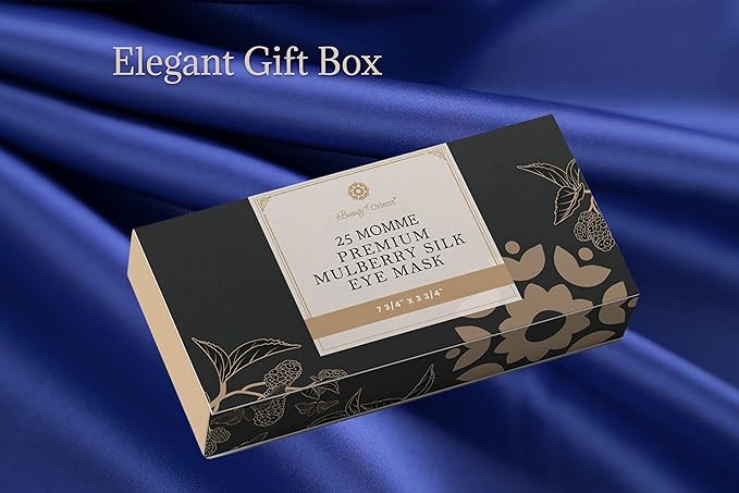 Premium 25 Momme Mulberry Silk Eye Mask for Sleeping (Royal Navy)