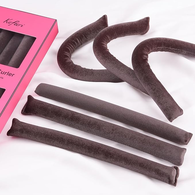 6-Pack Heatless Hair Curlers for Overnight Curls – Soft Flexi Rods for No Heat Styling, Comfortable Hair Rollers to Sleep In for Women, Heatless Curling Rod Set for Natural Waves