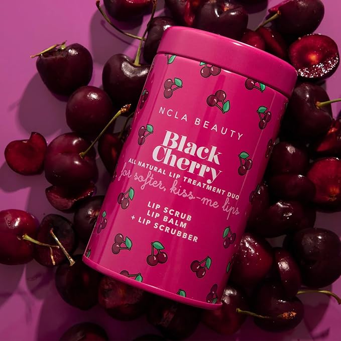 NCLA - Lip Care Set + Lip Scrubber | Clean, Natural, Non-Toxic Beauty (Black Cherry)