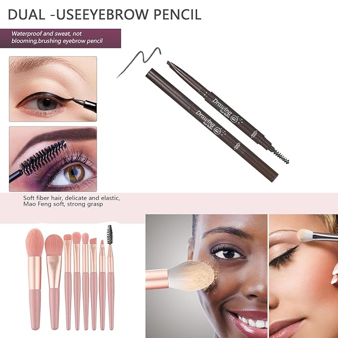 Makeup Sets Teens Makeup Kit for Women Full Kit Make up Kit Makeup Kits for Women Gift Eyeshadow Palette Concealer Palette Lipgloss Foundation Liquid Concealer Makeup Brushes Makeup Powder