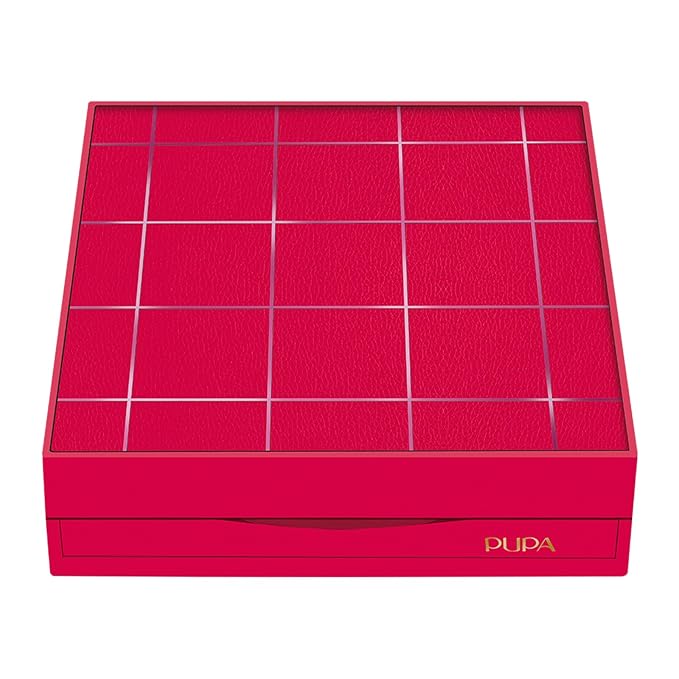 Pupa Milano Pupart M Makeup Palette, 003 Red, 0.6 oz - Makeup Kit - Blush - Concealer - Highlighter - Eyeshadow - Lip Gloss - Lip Cream - Face Makeup