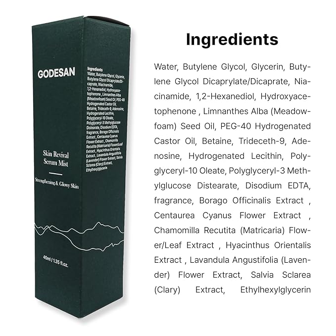 Skin Revival Serum Mist 1.35fl oz - Hydrating Facial Mist, Glowy Skin, Vegan, Sets Makeup, All Skin Type