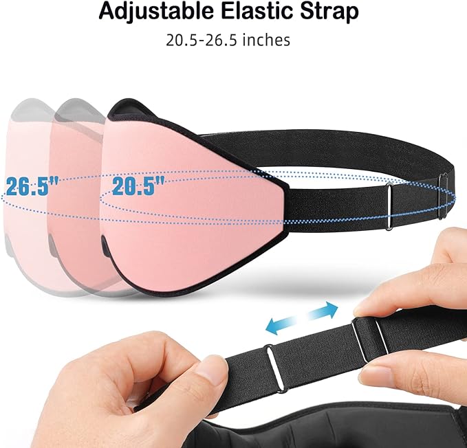 LitBear Sleep Masks for Women, Pink Eye Mask for Sleeping, Comfortable Night Sleeping Mask, Soft Contoured Eye Cover for Sleeping with Elastic Strap for Side Sleeper Men Flying Shift Worker