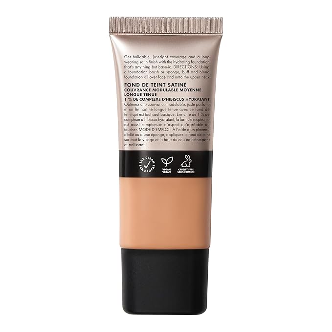 e.l.f. Soft Glam Foundation, Medium Coverage, Long-Lasting & Buildable Foundation For A Smooth, Satin Finish, Vegan & Cruelty-Free, 34 Medium Cool