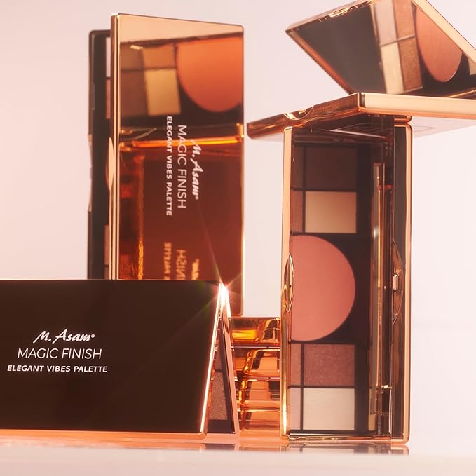 M. Asam Magic Finish Elegant Vibes Palette (8 x 0.03 oz + 1x 0.14g) - Eye Shadow Palette, 8 Harmonizing Eyeshadow Shades & Blush, High Color Payoff, Satin-touch Texture, Enriched With Vitamin E
