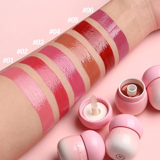 Berry Lip Gloss Hydrating, Plumps, High Glossy, Non-Sticky and Lightweight, Moisturizing, Shiny and Vegan Tinted Lip Gloss, Nourish & Hydrate Glow Glossier Lip Balm Lipstick(6# BERRY)