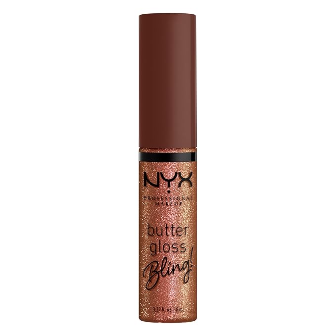 NYX PROFESSIONAL MAKEUP Butter Gloss Bling Lip Gloss, Non Sticky and Shiny Vegan Lip Makeup - Hustla