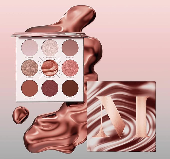 Morphe Rich & Foiled Artistry Palette - Foil-Effect Eyeshadow Palette with Matte, Shimmer & Foil Finishes - Mauve & Pink Eyeshadow with Luminous Payoff - Rose to Fame (0.35 oz)