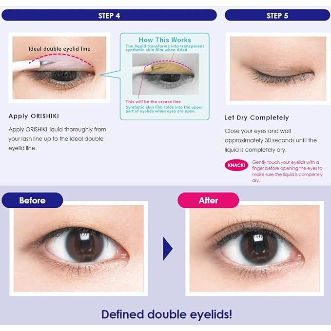 DUP ORISHIKI Eyelid Skin Film, Invisible Eyelid Lifter, Natural Eye Lid Defining Makeup Stick, Double Eyelid Lift for Droopy Eyes, Japanese Instant Natural Eye Makeup, Invisible Film Eyelid Maker
