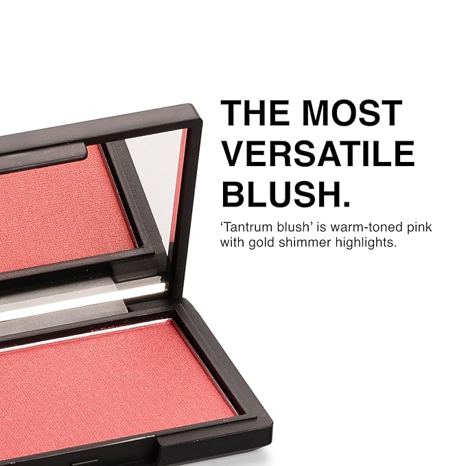 Makeup Powder Blusher - "Tantrum" - 4g / 0.141oz - Pigmented, Buildable, Lightweight Powder Blush for a Radiant, Healthy, Natural Glow. Versatile Shades - Pink, Coral, Peach & Golden Hues