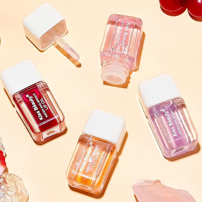 Plumping Lip Oil,Lip Gloss Hydrating Tinted Lip Balm Lip Care Transparent Toot Lip Oil Tinted Lip Glow Oil Long Lasting Nourishing Non-sticky Repairing Lightening Lip Lines Shine Primer Lip TintďźGrape)