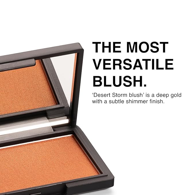 Makeup Powder Blusher - "Desert Storm" - 4g / 0.141 oz - Full Coverage, Natural Blush - Soft, Buildable Pink, Coral, Peach & Golden Hues