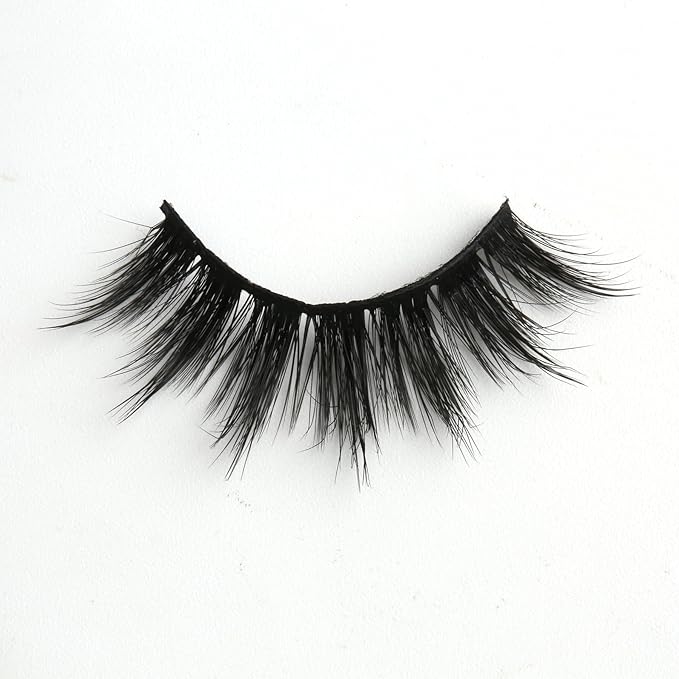 SUNWELL False Eyelashes 18mm Mink Lashes 8D Fluffy Faux Mink Lashes Strip Eye Lashes Soft Reusable Full Volume Fake Eyelashes 10 Pairs Pack
