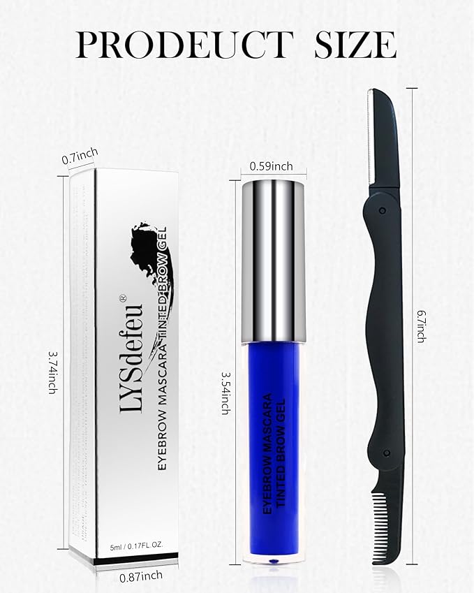 Tinted Brow Mascara Gel- 1Pcs Long-lasting Waterproof Smudge-proof Red Eyebrow Glue Colored Liquid Mascara, Tinted Brow Filler, Length Curly Mascara Women,Thanksgiving Eye Makeup Gift-09