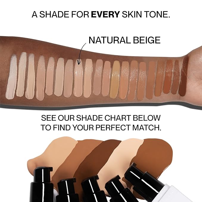 HIDE PREMIUM Liquid Foundation, Multi-Use Waterproof Foundation, Medium/Full Coverage Foundation, Shades for All Skin Types (See Shade Finder), Natural Beige, 1 fl oz