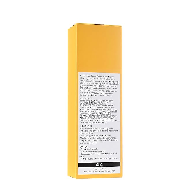 Neutriherbs Makeup Remover Oil Cleanser, Vitamin C Cleansing Oil for Long Last and Waterproof Makeup, Sunscreen, Fit All Skin Type - 3.71 Fl.Oz