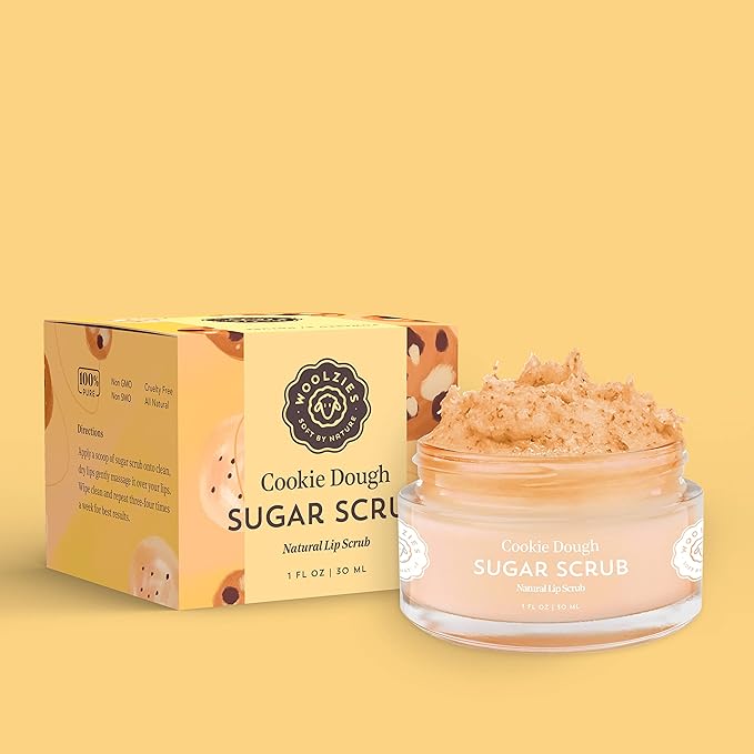 Sugar Lip Scrub | Ultra-Hydrating Exfoliator & Moisturizer for Dry or Chapped Lip | Shea Butter and Raw Sugar Scrubs | Pure & Natural | 1 Fl Oz (Cookie Dough)