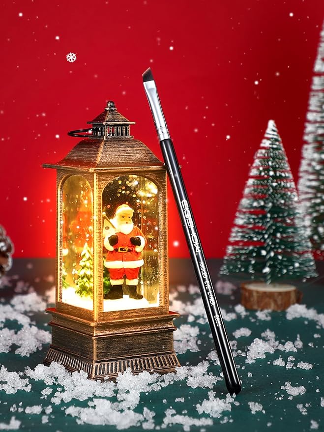 Eyeliner Brush Fine Angled - PRO Precision Gel Eye Liner Makeup Brush -Ultra Thin Slanted Flat Angle - Premium Cruelty Free Synthetic Bristles (E835 2piece)