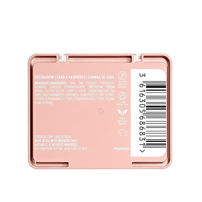 COVERGIRL Eye Enhancer, Bellini Spritz, Eyeshadow Quad, Easy to Wear, Clean & Vegan, Talc-Free, Matte & Shimmer Finishes, Smudge-Proof, 0.19oz