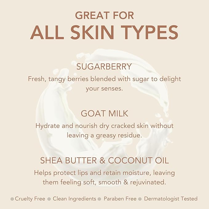 Dionis - Goat Milk Skincare Sweet Berry Scented Lip Balm - Set of 6 (0.28 oz) - Made in the USA - Cruelty-free and Paraben-free
