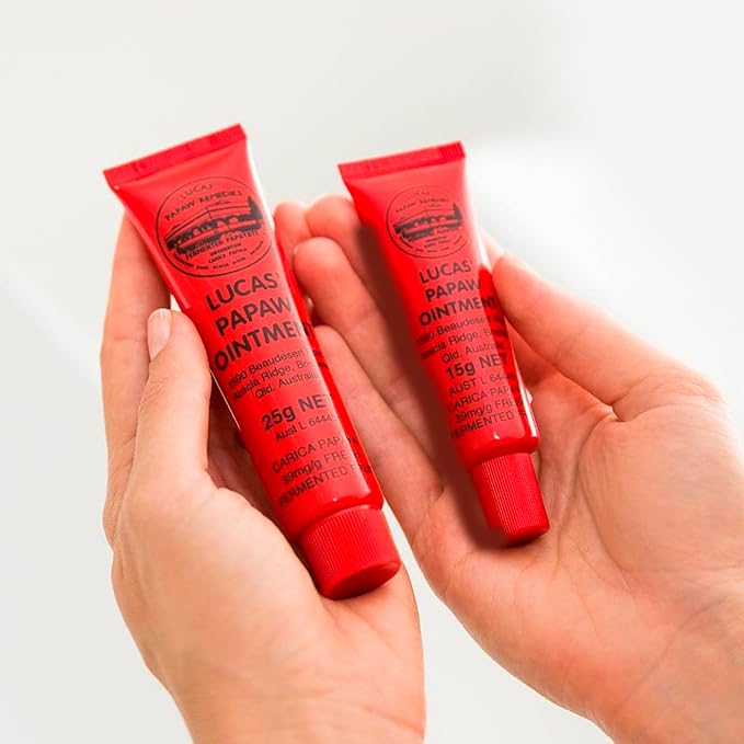 Lucas Pawpaw Lip Ointment, Lucas Pawpaw Cream, Lucas Pawpaw Ointment for Lips & Dry Skin (2x15 Gram plus 2x25 Gram)