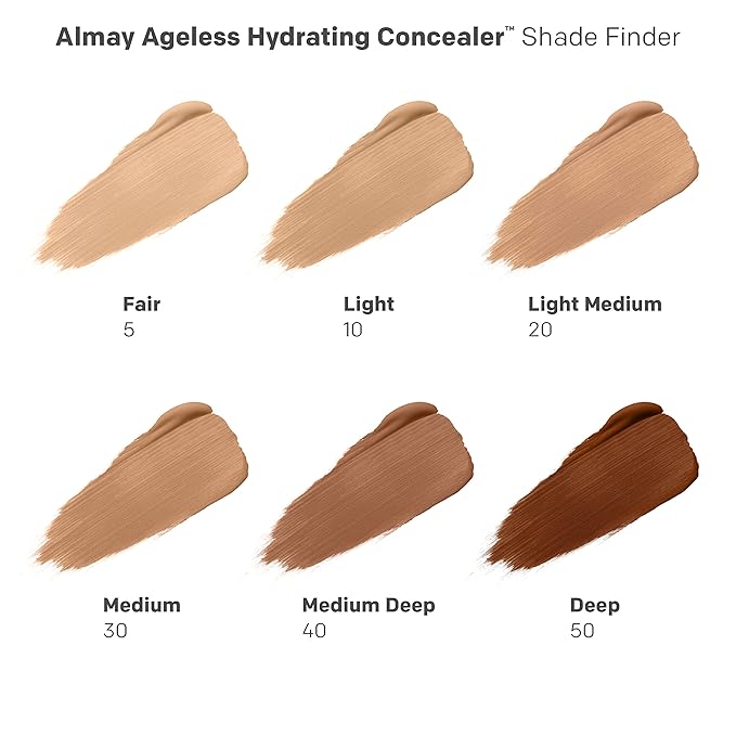 Almay Anti-Aging Concealer, Face Makeup with Hyaluronic Acid, Niacinamide, Vitamin C & E, Hypoallergenic-Fragrance Free, 010 Light, 0.37 Fl Oz (Pack of 1)