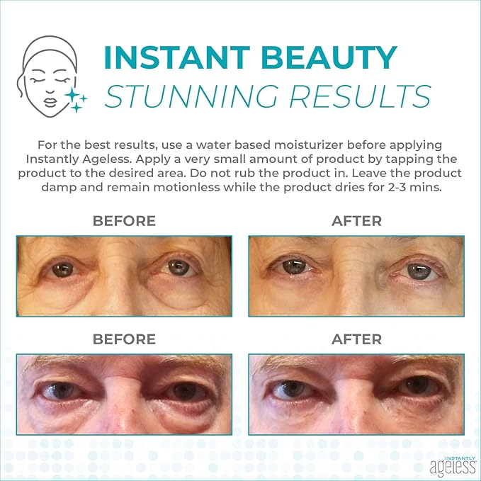 Instantly Ageless Facelift - Instant Eye Bag Remover Puffiness - 15 Vials - Instant Under Eye Bags Remover - Wrinkle Tightener - Instant Wrinkle Remover for Face Instant Lift