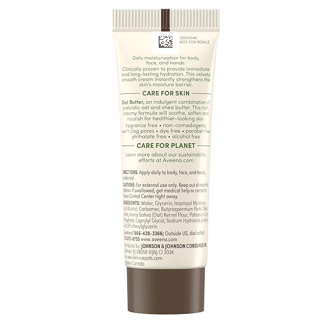 Aveeno Sensitive Skin Moisturizer Bundle, Calm + Restore Oat Gel Facial Moisturizer, 1.7 oz, & Trial Size Daily Moisturizing Cream + Prebiotic Oat, 0.5 oz, Fragrance-Free, Two Items