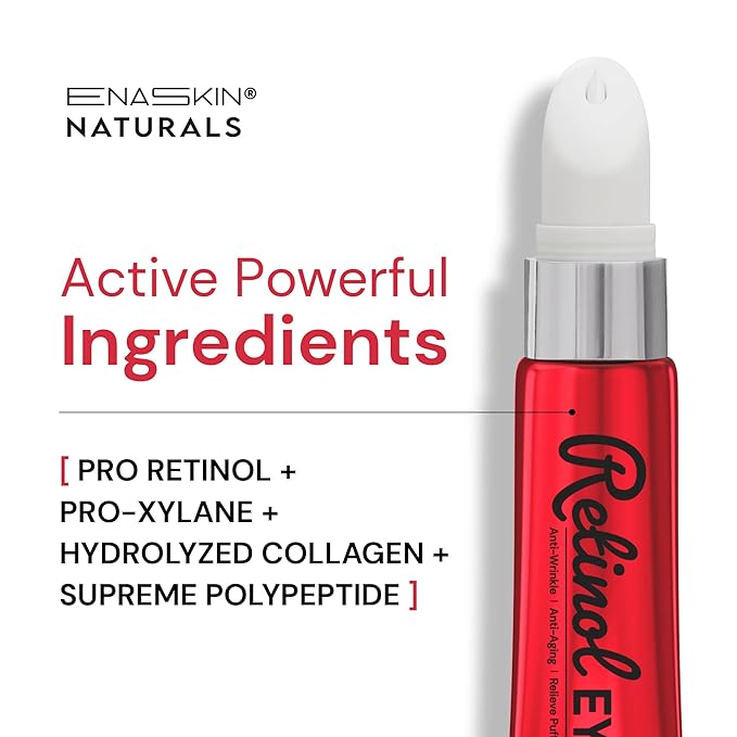 Retinol Under Eye Cream for Dark Circles & Puffiness, Daily Wrinkle Cream, Anti Aging Line Smoothing Skin Care Treatment for Women and Men, 1.7 fl. oz