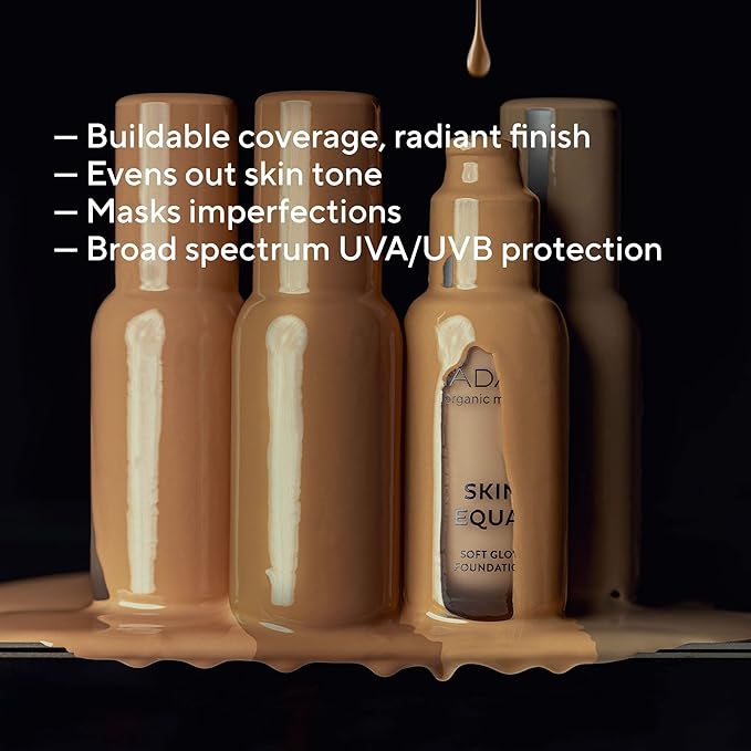 MÁDARA Organic Skincare | Skin Equal Soft Glow Foundation SPF15 PORCELAIN IVORY 10-30ml, Mineral foundation with hyaluronic acid, Buildable medium coverage, Dewy foundation, Vegan, COSMOS certified