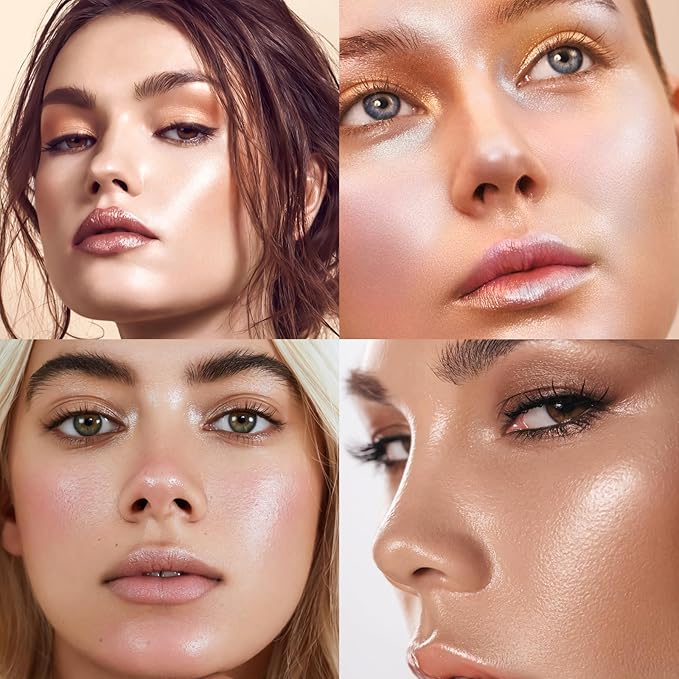 Ponhey Highlighter Makeup Stick for Face and Body, Non-greasy Finish,Delivers a Natural Glow, Long Lasting Waterproof Pearl White Glimmer Glow Sparkly Glitter Body Shimmer