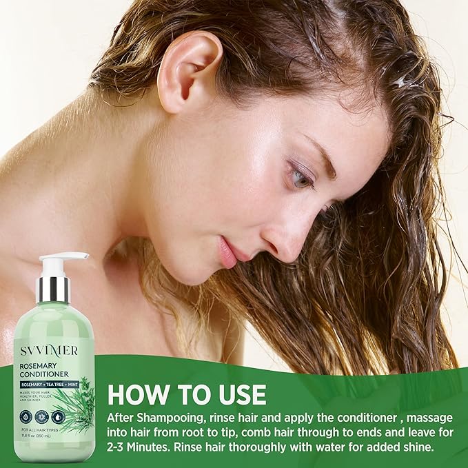 Rosemary Hair Growth Conditioner: Thickening Moisturizing Product with Biotin for Women Men - for Damaged Dry Thinning Hair 11.8 fl.oz