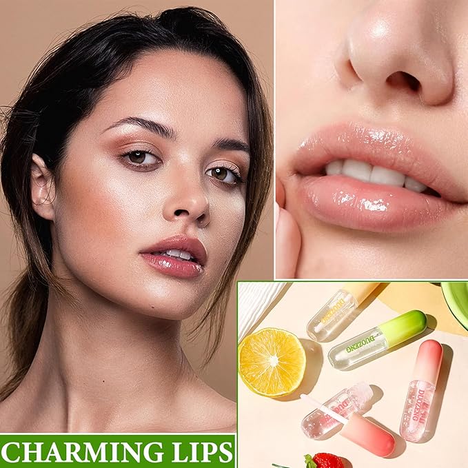 Lip Plumper Set,Lip Plumper Oil Gloss Moisturizing Lip Plumper Lip Care Serum,Hydrating Plump Gloss Reduce Fine Lines,Lip Plumper for Day & Night Use Set Cďź3Pcsďź