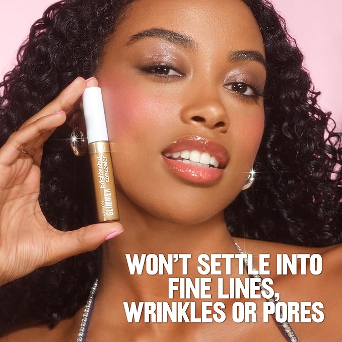 Revlon Glimmer Correcting Concealer, Liquid Under Eye Makeup, Made with Caffeine, Vitamin C, & Stevioside, 105, 0.3 fl oz