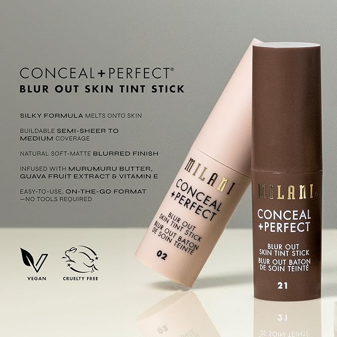 Milani Conceal + Perfect - Skin Tint Stick, Blur Out Tinted Moisturizer Makeup, Shade 009
