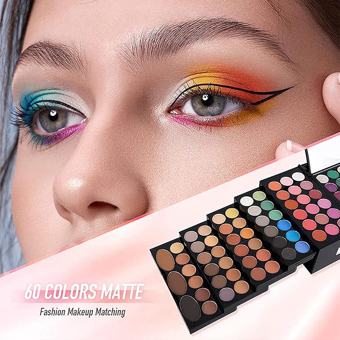 M 148 Colors Makeup Pallet,Professional Makeup Kit for Women Full Kit,All in One Makeup Sets for Women&Beginner,include Eyeshadow,Lipstick,Eyeliner,Concealer,makeup brush(045 Set-Black)