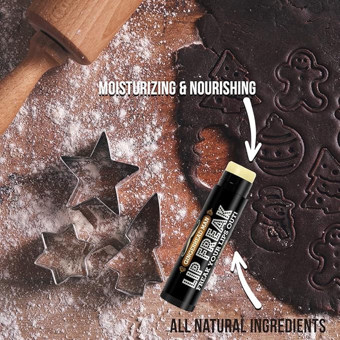 Doctor Lip Bang's BUZZING Lip Balm | Lip Freak | 100% All Natural | Cruelty Free | Flavoured Lip Freak (GingerHead Man)