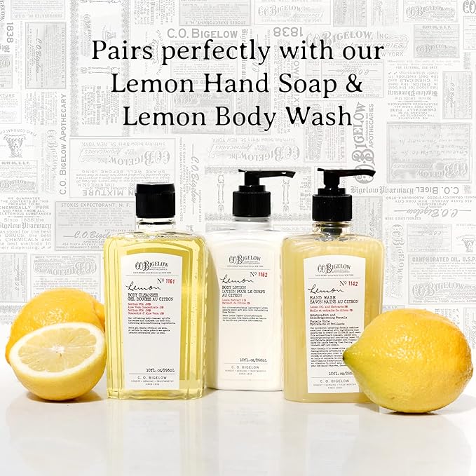 C.O. Bigelow Lemon Body Lotion, Moisturizing Body Lotion for Dry Skin with Shea Butter & Lemon Extract, 10 Fl Oz