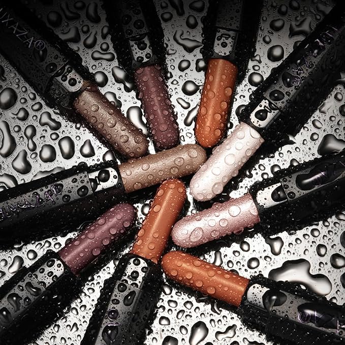 Neutral Eyeshadow Stick Makeup Set, Metallic Shimmer Matte Cream Eye Shadow Eyeliner Brightener Pencil Crayon - Cinnamon Coco