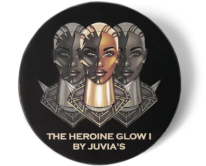 Juvia's Place Highlighter Heroine Glow I - Highlighter Powder, Baked Highlighter, Shimmer Highlighter Makeup, Long-Wearing & Illuminating Cheek Highlighter - Suitable for all skin tones