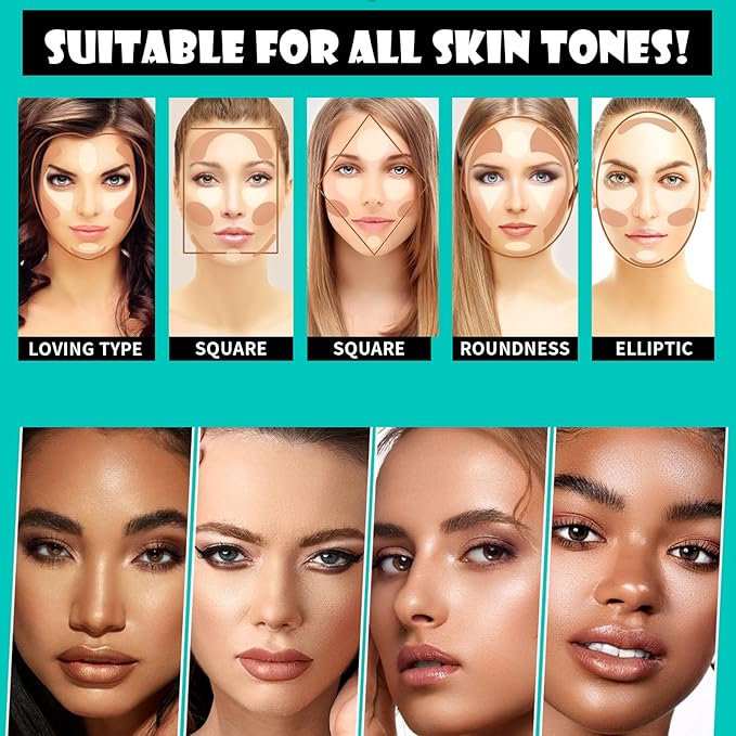 MEICOLY 2-in-1 Highlighter Contour Stick,Cool Toned Contour Stick,Makeup Highlighter Stick,Long Lasting Waterproof Bronzer Contour Pencil,Travel Cream Face Shaping Stick,01