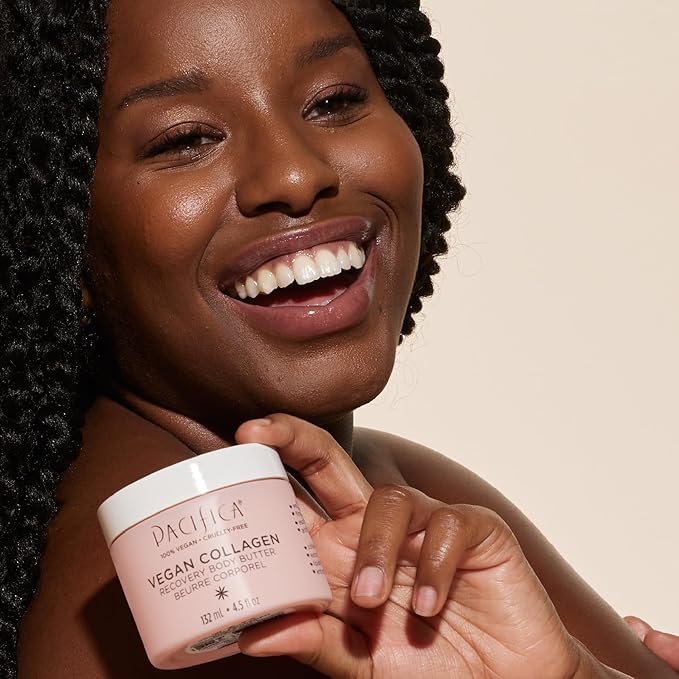 Pacifica Beauty | Vegan Collagen Body Butter | Hydrating, Nourishing, Moisturizer | Long-Lasting Hydration | Cream Lotion for Dry Skin | Light Floral Scent | Paraben Free | Vegan + Cruelty Free