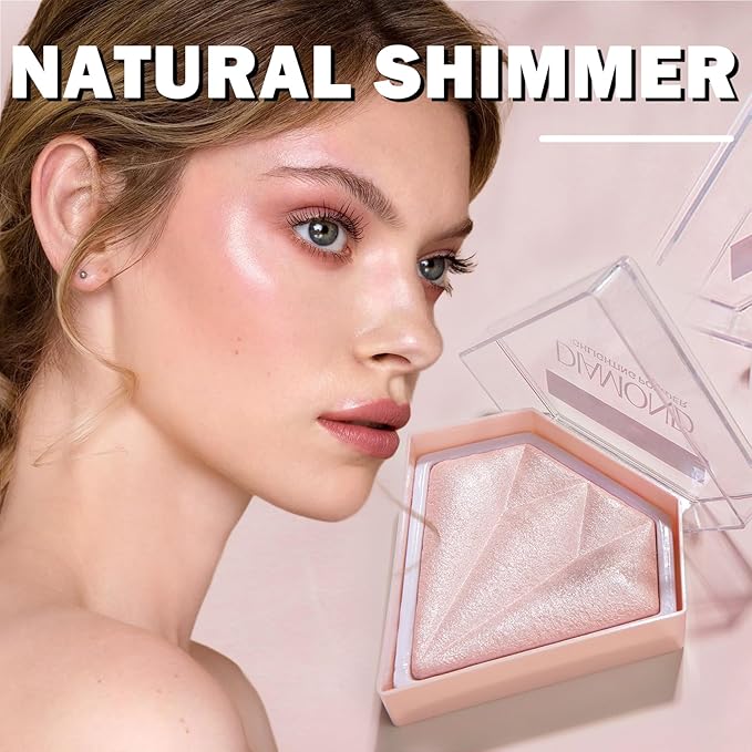 White Highlighter Makeup Palette Face Highlighter Powder Iluminadores De Maquillaje Narutal Shimmer Glitter Highlighter Blush Powder Makeup Palette-03 Fairy Pink