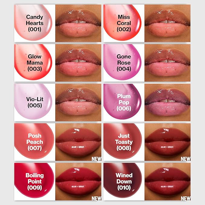 REVLON Super Lustrous Glimmer Lip Oil, Moisturizing & Tinted, Shiny Finish, Made with Plant-Based Squalane, 009 Boiling Point, 0.13 fl oz