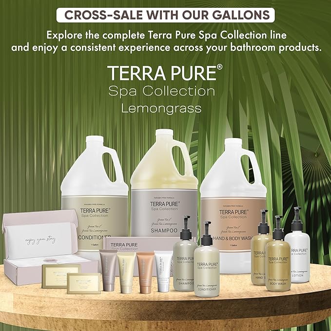 Terra Pure Spa Collection 1 Liter Hand Wash Refill Bag For Soap Dispensers | Bulk Toiletries for Vacation Rentals, and Home Bathroom Showers | Green Tea Lemongrass | Single