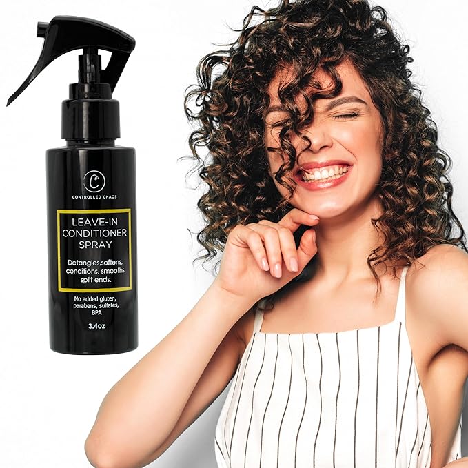 Controlled Chaos Leave-In Conditioner Spray– Anti Frizz Hair Detangler Spray for Dry Damaged Hair with Natural Watermelon & Sunflower Seed Oil & Honey – Non-Greasy, Gluten, Sulfate & Paraben Free