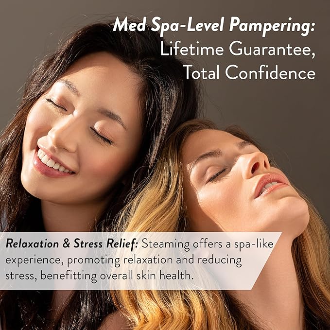 Facial Steamer SPA+ by Microderm GLO - Best Professional Nano Ionic Warm Mist, Home Face Sauna, Portable Humidifier Machine, Deep Clean & Tighten Skin, Daily Hydration for Maximum Serum Absorption